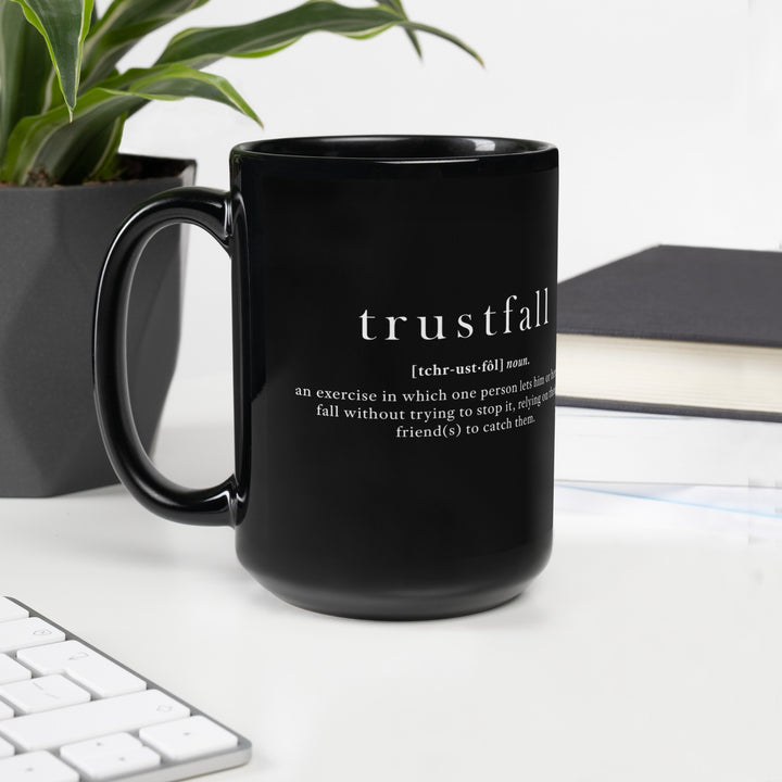Trustfall Black Mug