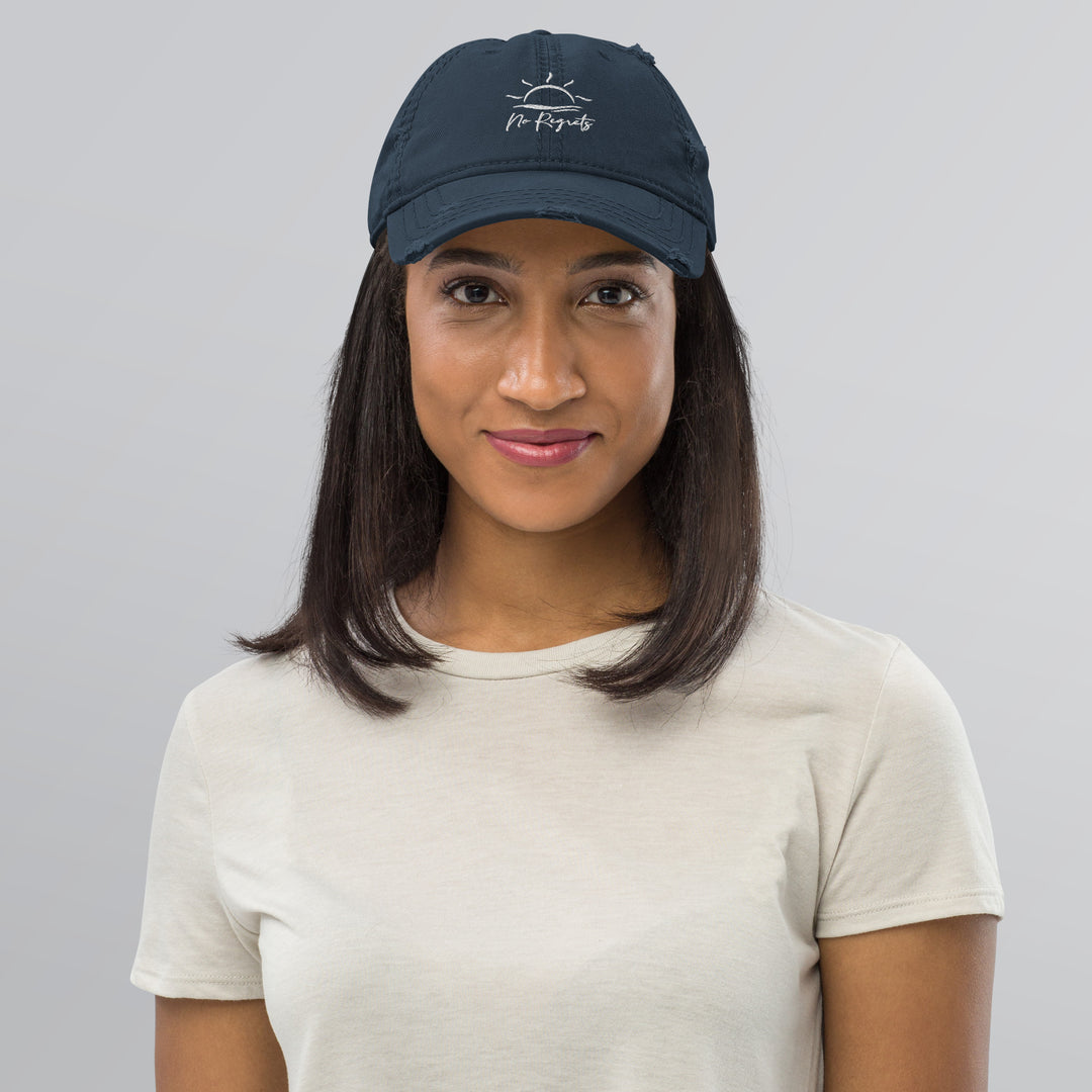 No Regrets Distressed Hat